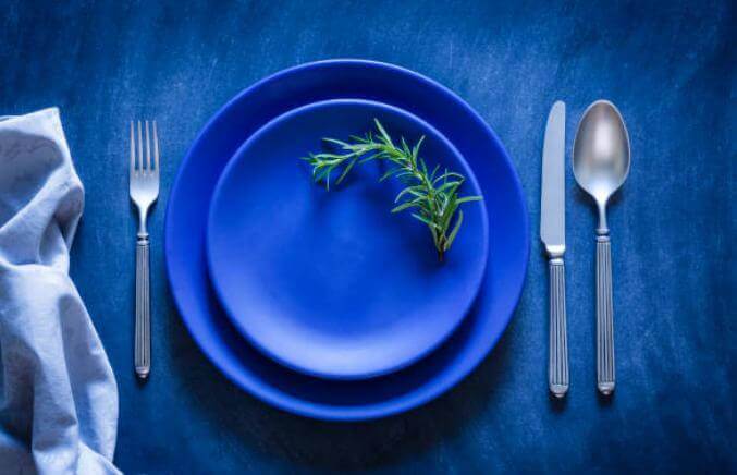 assiettes bleues